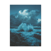 Storm Waves Crashing Against Rugged Coastal Rocks Wall Art & Canvas Print