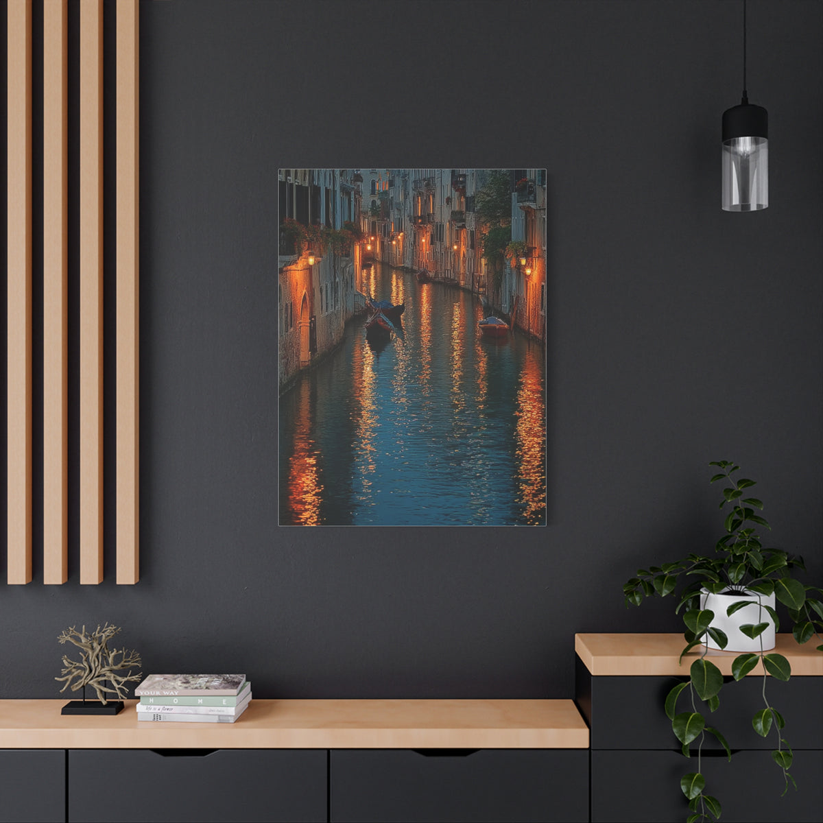 Venetian Canal Evening Glow Wall Art & Canvas Print