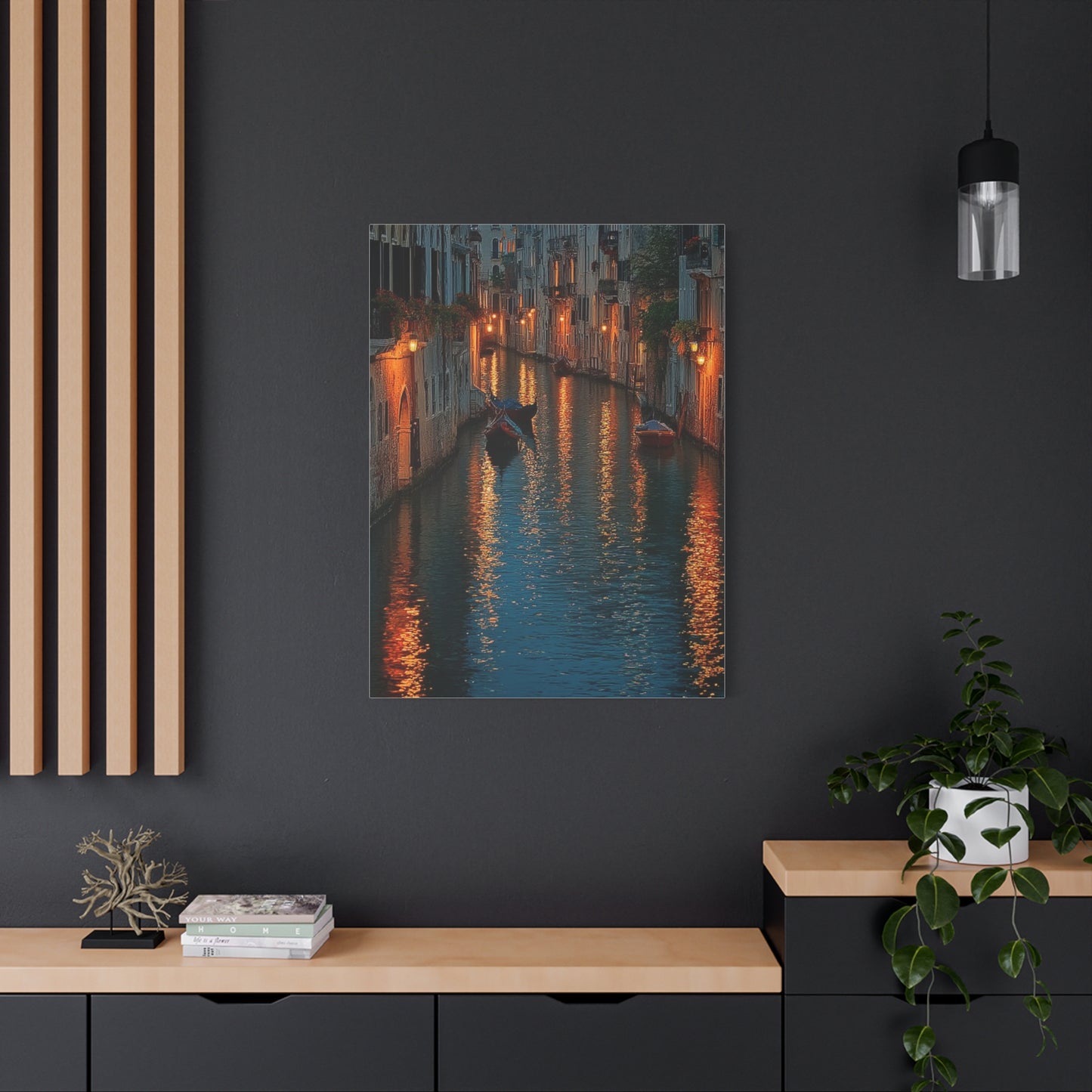 Venetian Canal Evening Glow Wall Art & Canvas Print