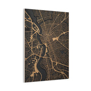 Laser-Cut City Map Relief Wall Art & Canvas Print