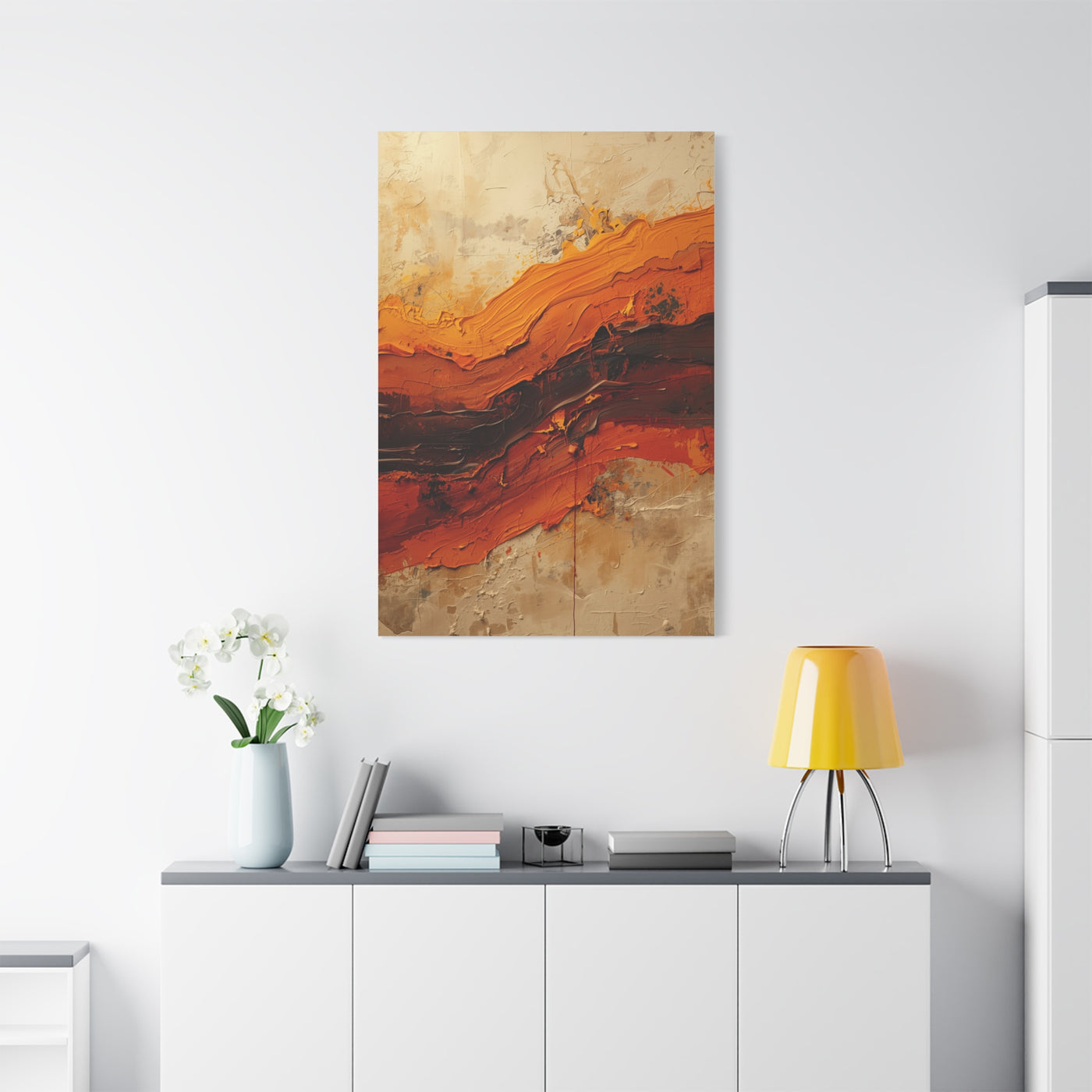Impasto Terracotta Texture Statement Wall Art & Canvas Print