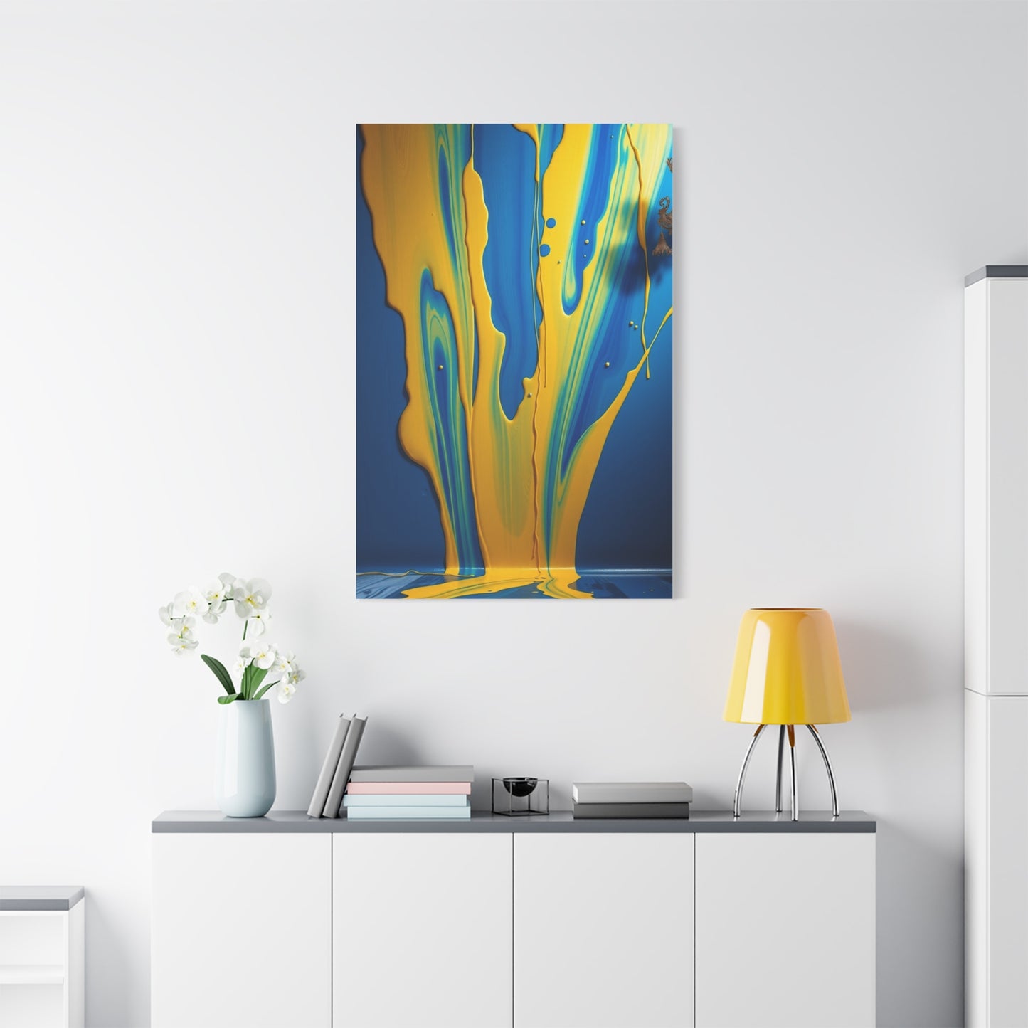 Blue & Yellow Art Premium Gallery Wall Art & Canvas Print
