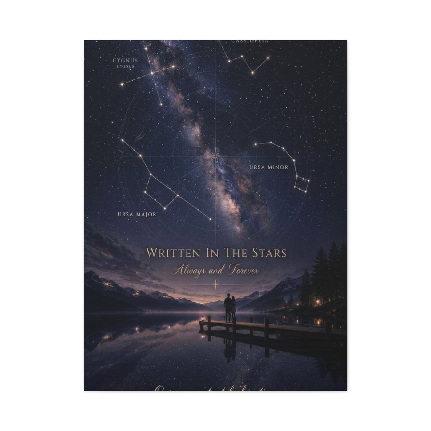 Celestial Destiny Night Sky Romance Wall Art & Canvas Print