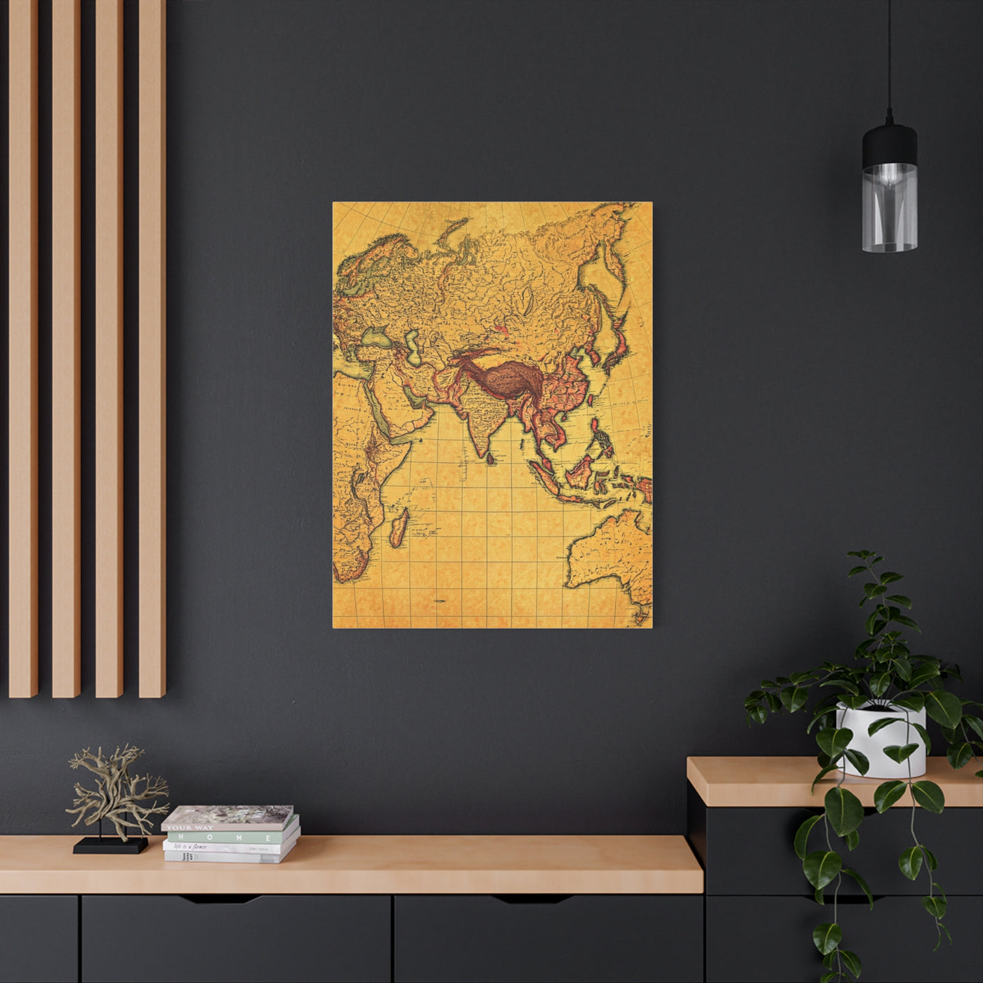 Vintage River Route Cartography Wall Art & Canvas Prints