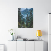 Misty Alpine Forest Valley Wall Art & Canvas Print