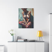 Expressive Seated Nude Color Study Wall Art & Canvas Print