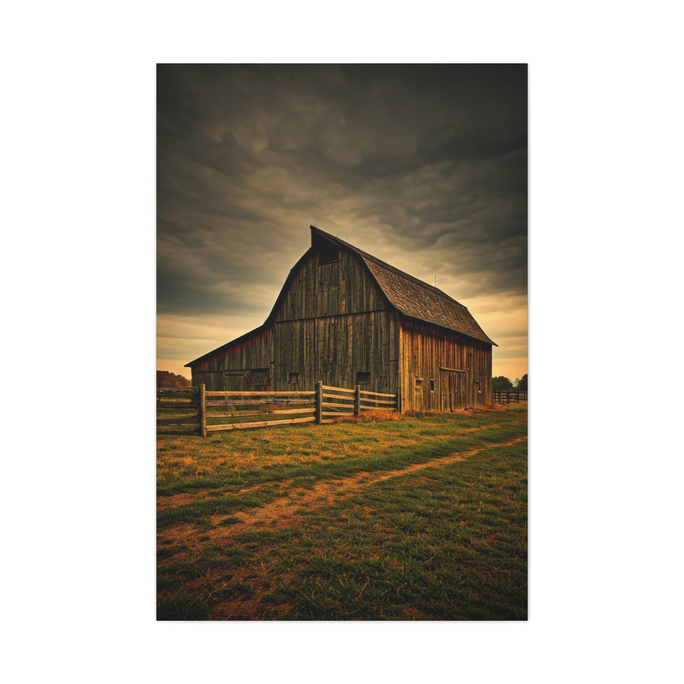 Stormy Horizon Rustic Barn Wall Art & Canvas Prints