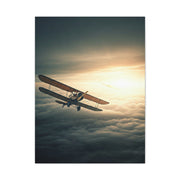 Vintage Biplane Into the Light Wall Art & Canvas Prints