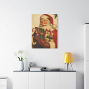 Vintage Americana Santa with Presents Wall Art & Canvas Print