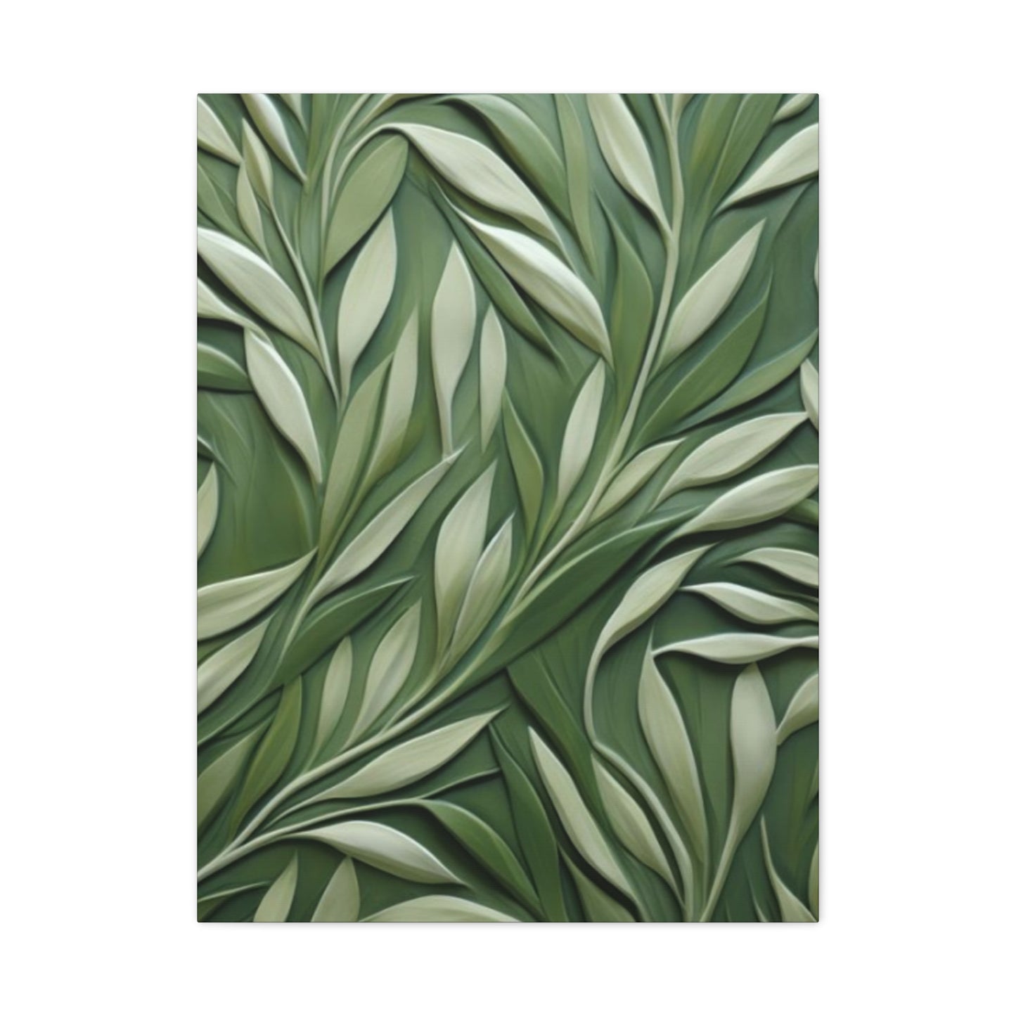 Olive Green Texture Leaves Prints Wall Art & Canvas Prints