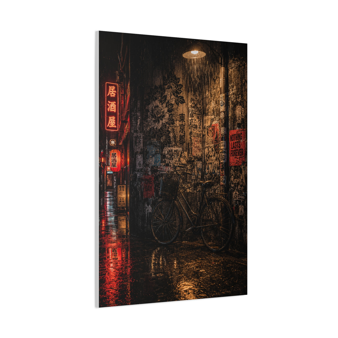Neon Tokyo Alley Graffiti Street Wall Art & Canvas Print