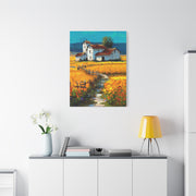 Sunflower Farmhouse Field Landscape Wall Art & Canvas Print