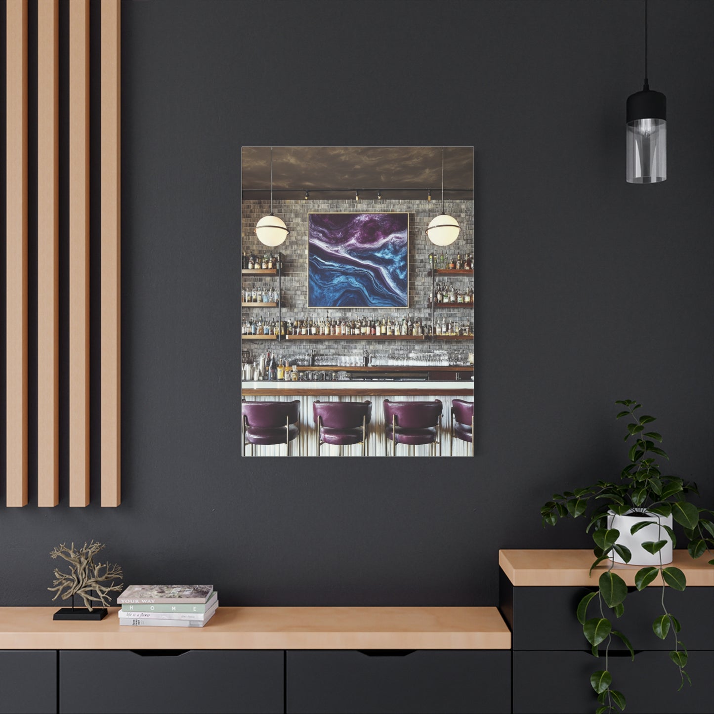 Moody Abstract Luxury Cocktail Bar Wall Art & Canvas Print