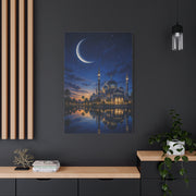 Crescent Moon Mosque Reflection Wall Art & Canvas Print