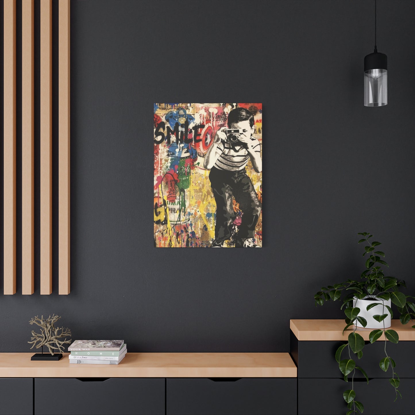 Smile Abstract Painting Mixed Media Wall Art & Canvas Prints