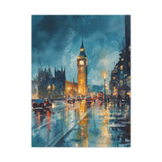 Rainy London Big Ben Reflection Wall Art & Canvas Print