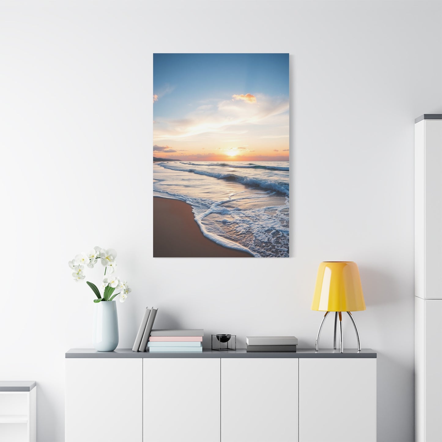 Beach Sunrise and Sunset Art Supreme Canvas Wall Art & Canvas Print