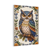 Artisan Ceramic Owl Tile Wall Art & Canvas Print