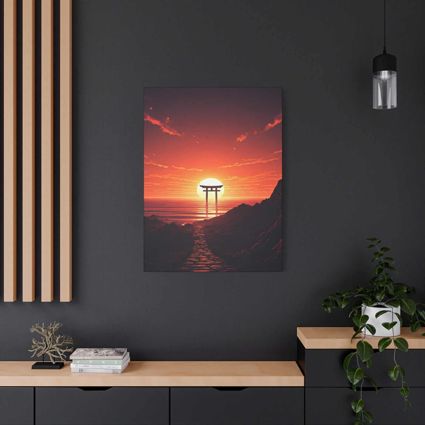 Sacred Horizon Torii Sunset Wall Art & Canvas Prints
