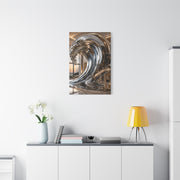 Luxury Chrome Wave Sculpture Interior Wall Art & Canvas Print
