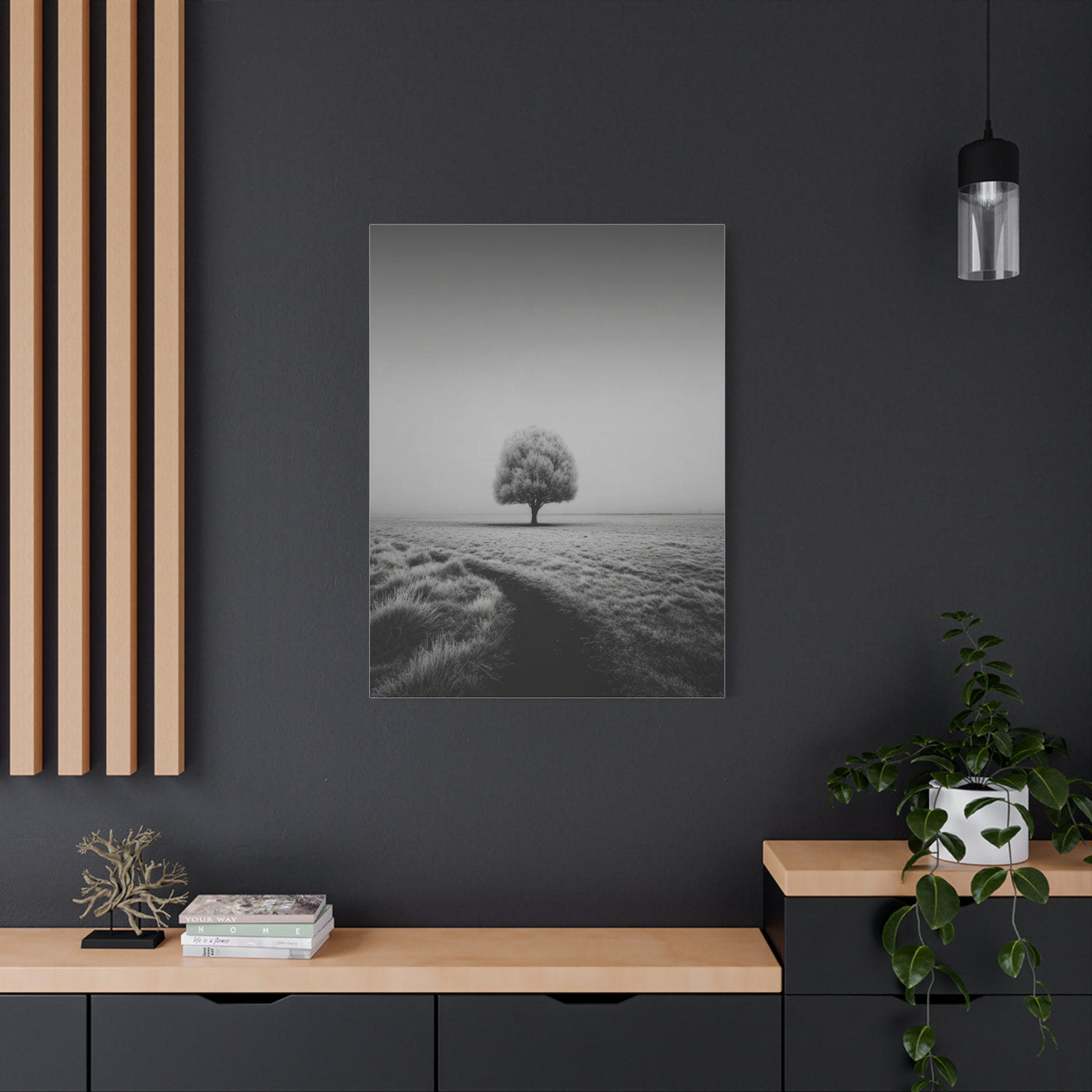 Lone Tree Winter Field Wall Art & Canvas Print
