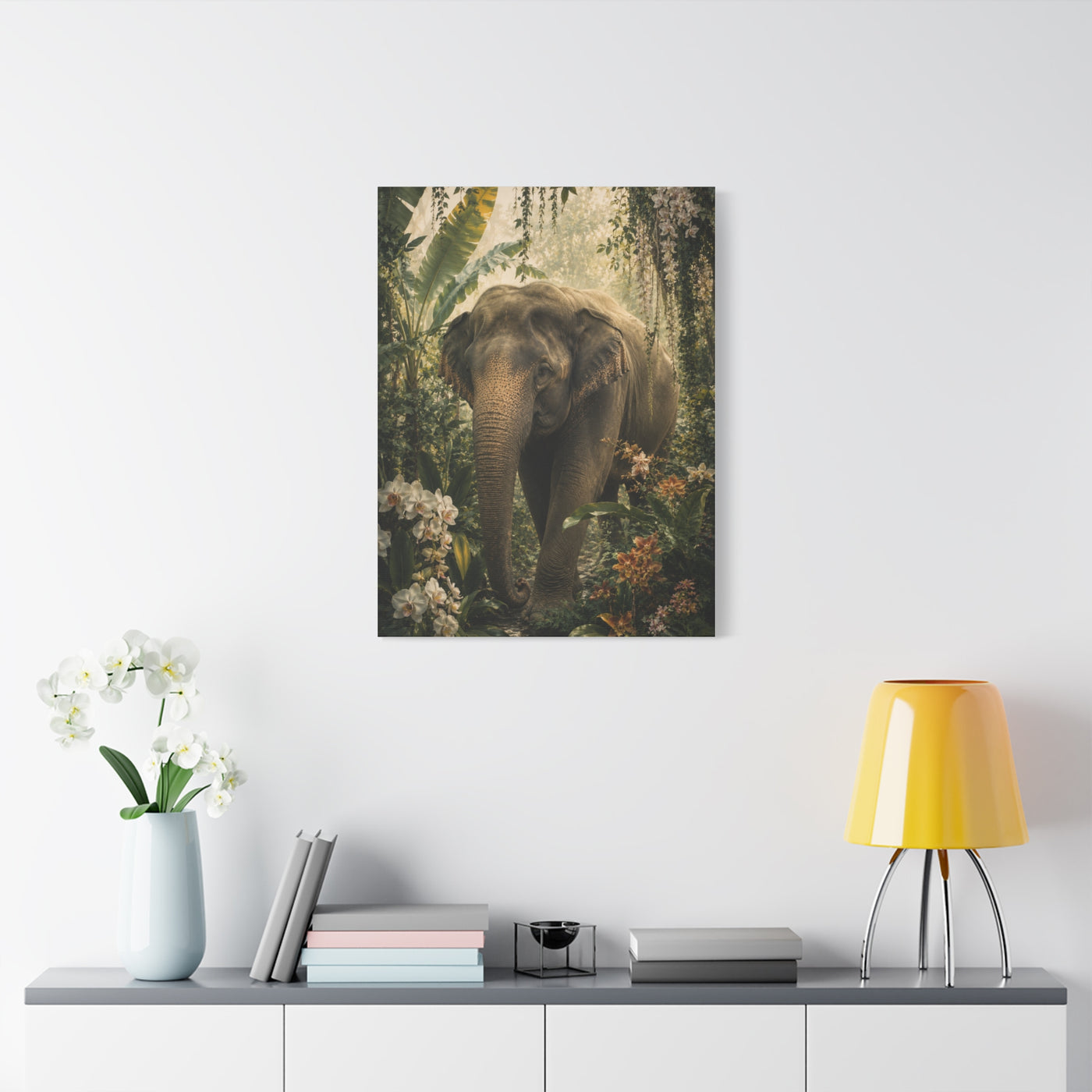 Majestic Elephant Jungle Portrait Tropical Wall Art & Canvas Print