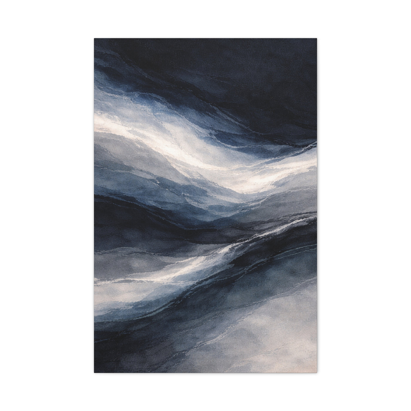 Navy Mist Horizon Abstraction Wall Art & Canvas Print