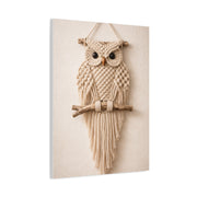 Boho Macrame Owl Textile Wall Art & Canvas Print