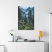 Misty Pine Green Mountain Landscape Wall Art & Canvas Print