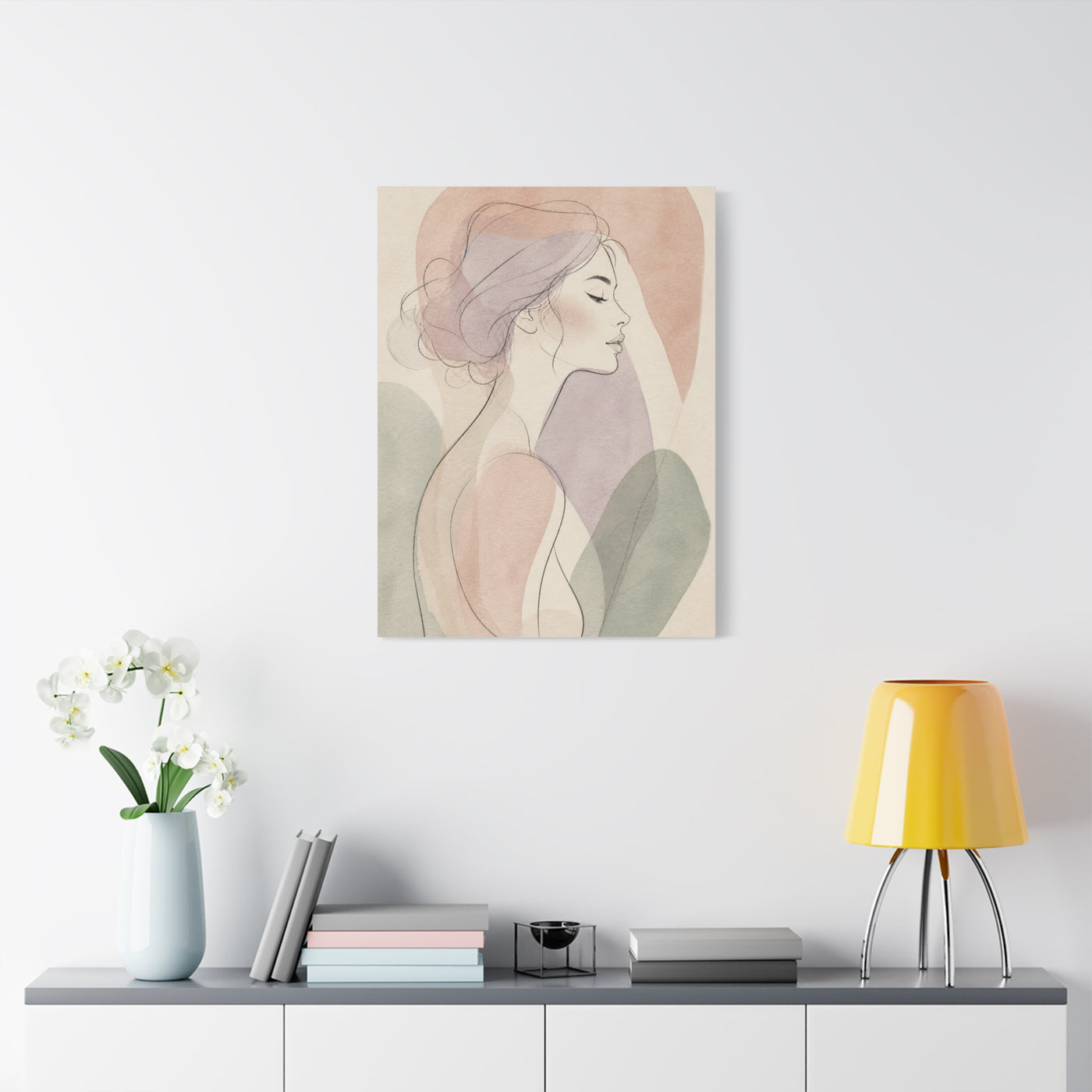 Soft Contour Feminine Portrait Wall Art & Canvas Print