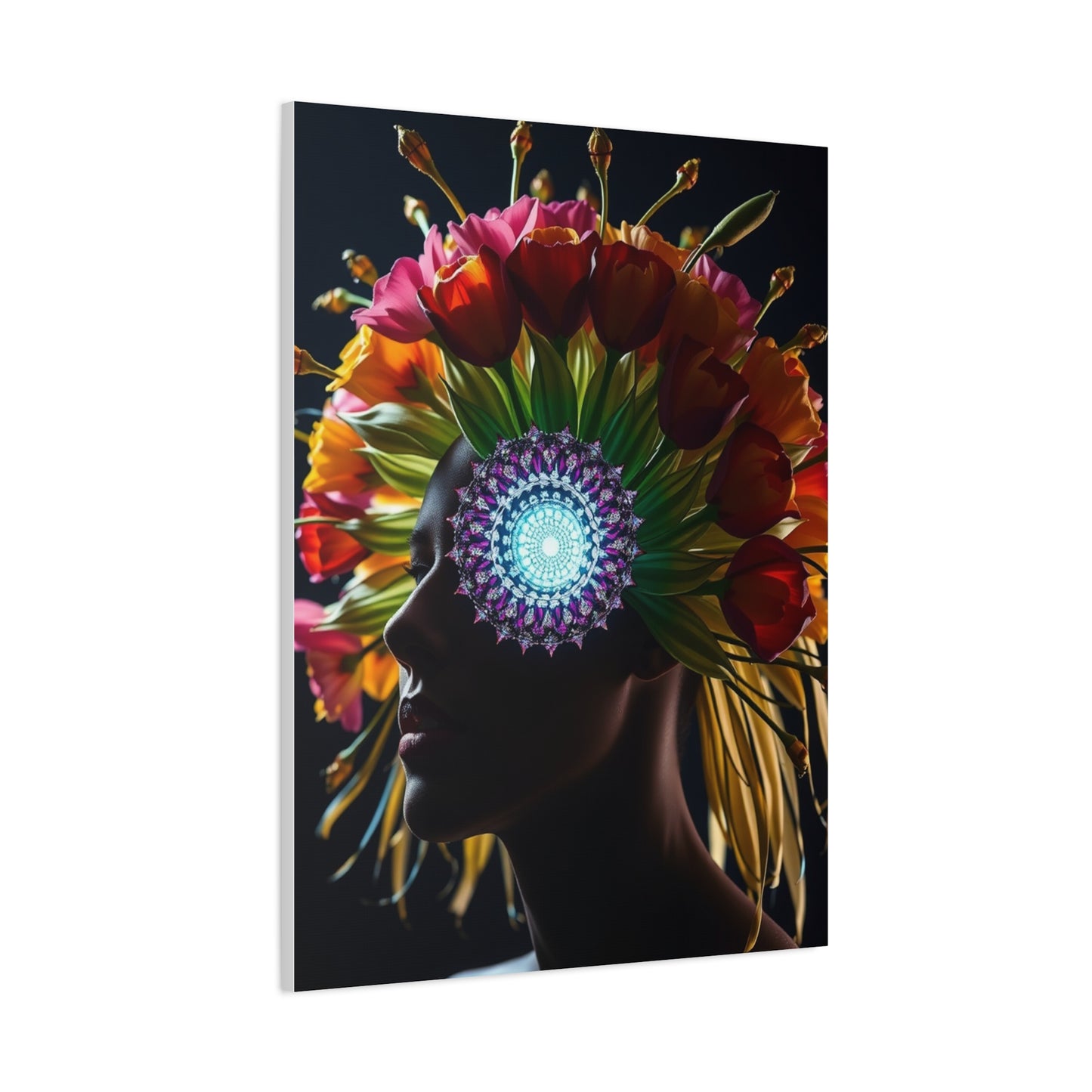 Opulent Bloom Silhouette Wall Art & Canvas Print