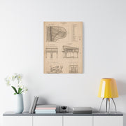 Steinway Grand Piano Technical Diagram Wall Art & Canvas Print