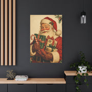 Vintage Americana Santa with Presents Wall Art & Canvas Print