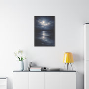 Moonlit Ocean Horizon Wall Art & Canvas Print