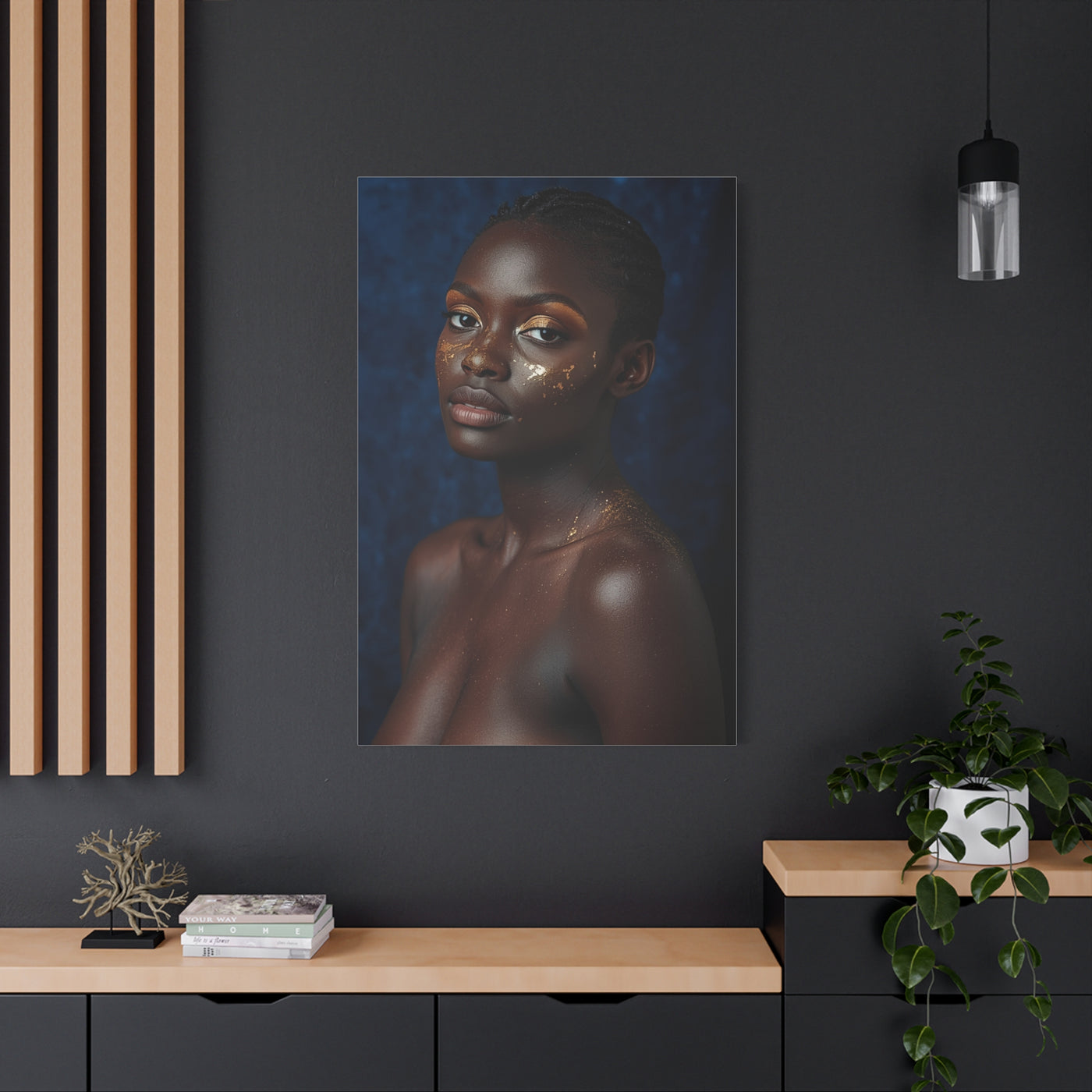 Minimal Gold Highlight Portrait Wall Art & Canvas Print