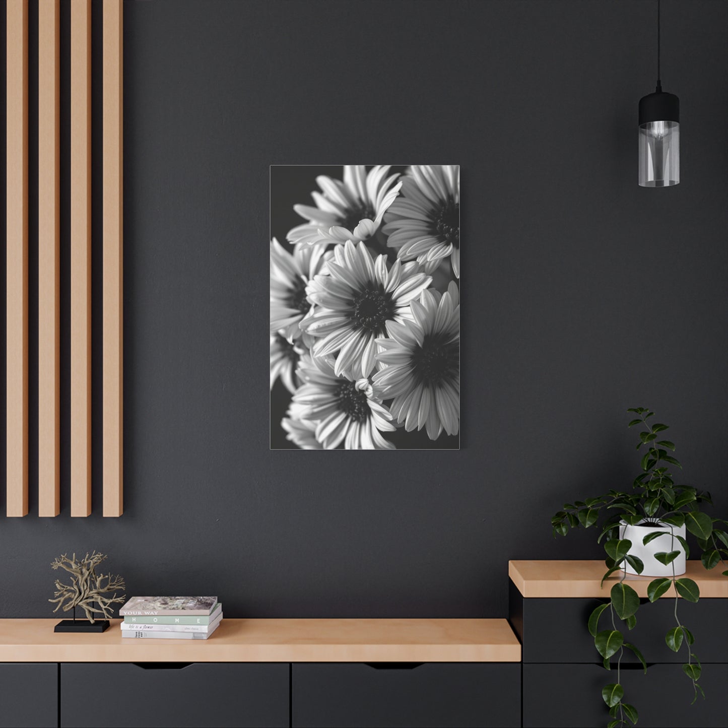 Luxe Obsidian Floral Visage Wall Art & Canvas Print