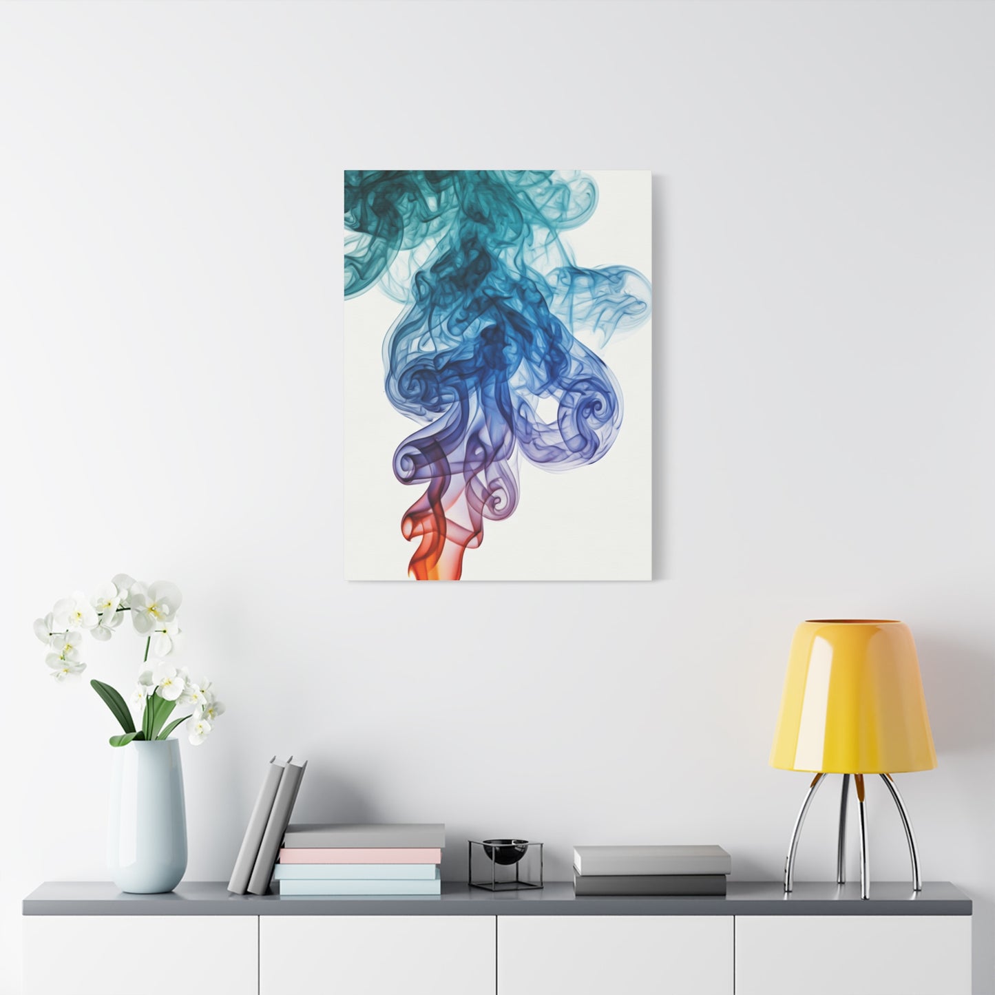 Blue and Amber Smoke Abstract Wall Art & Canvas Prints