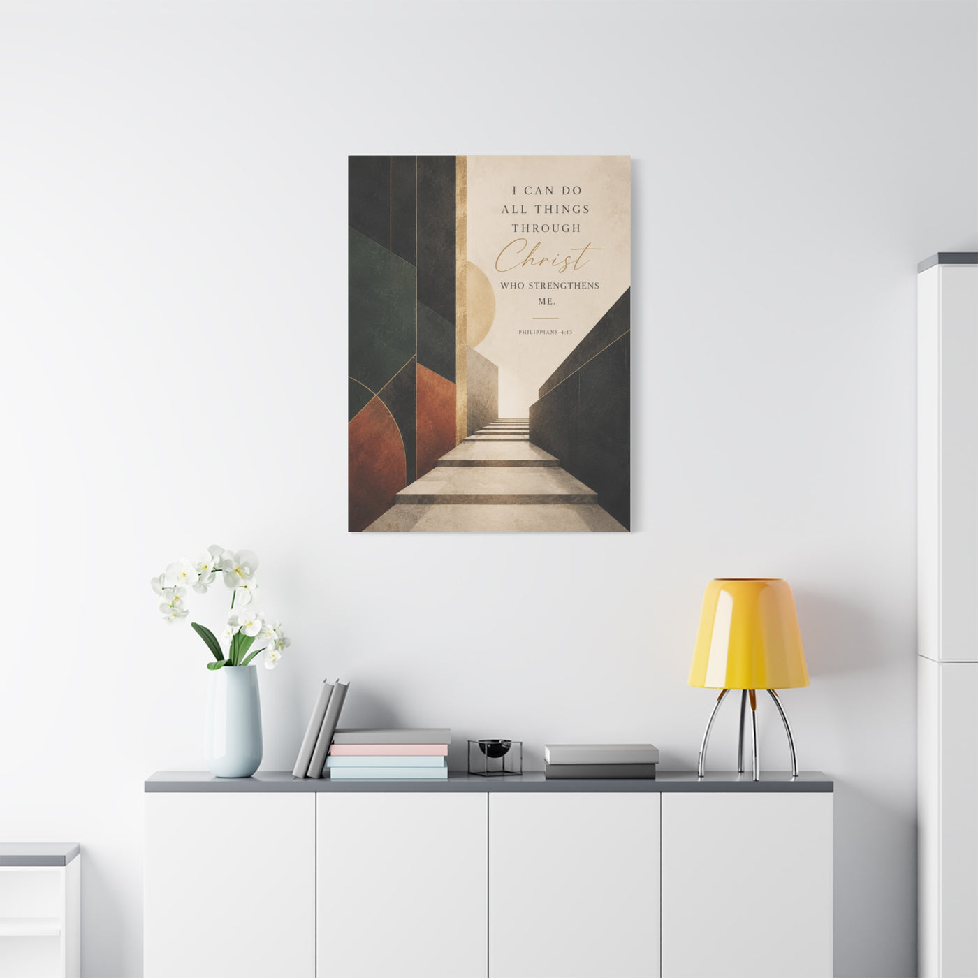 Philippians 4:13 Modern Perspective Scripture Wall Art & Canvas Print