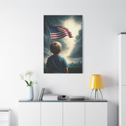 Child Watching the Flag of Tomorrow Wall Art & Canvas Prints