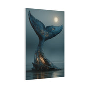 Moonlit Driftwood Whale Tail Wall Art & Canvas Print
