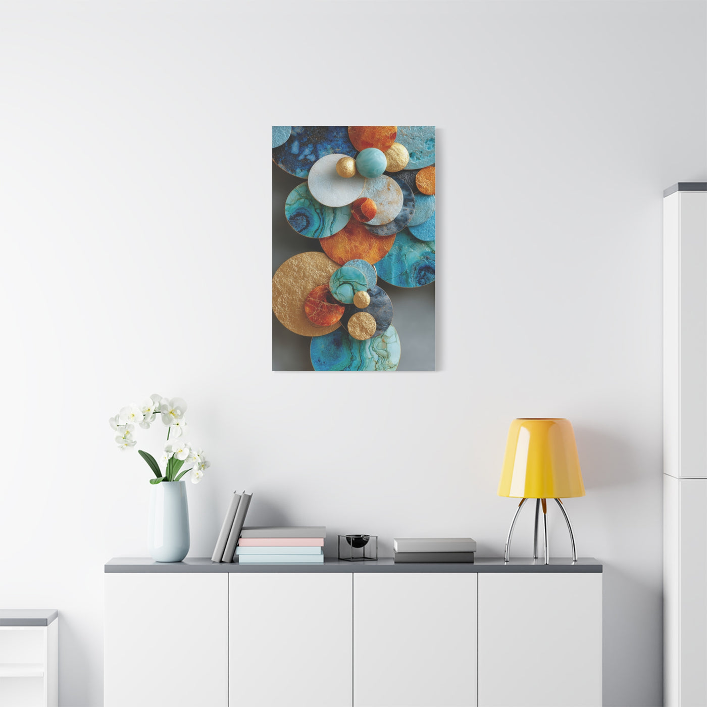 Overlapping Multicolor Metal Circles Wall Art & Canvas Print