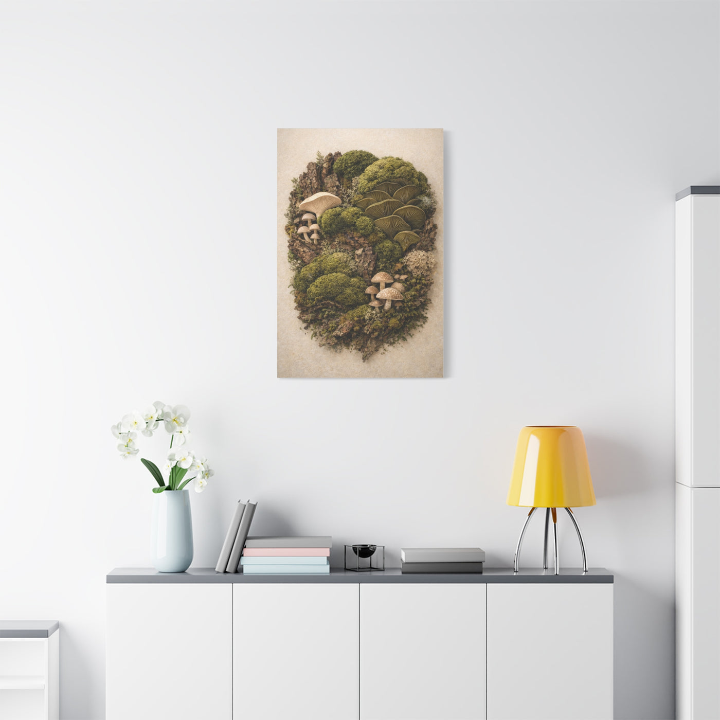 Preserved Moss & Fungi Woodland Collage Wall Art & Canvas Print