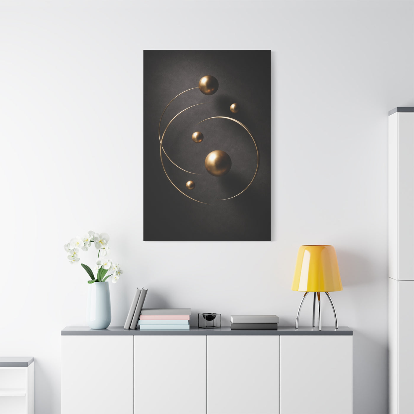 Floating Gold Sculptural Abstract Wall Art & Canvas Print