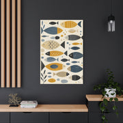 Scandinavian Abstract Fish Pattern Composition Wall Art & Canvas Print