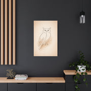 Minimal Line Art Owl Sketch Wall Art & Canvas Print