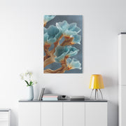 Driftwood and Sea Glass Floral Sculpture Wall Art & Canvas Print