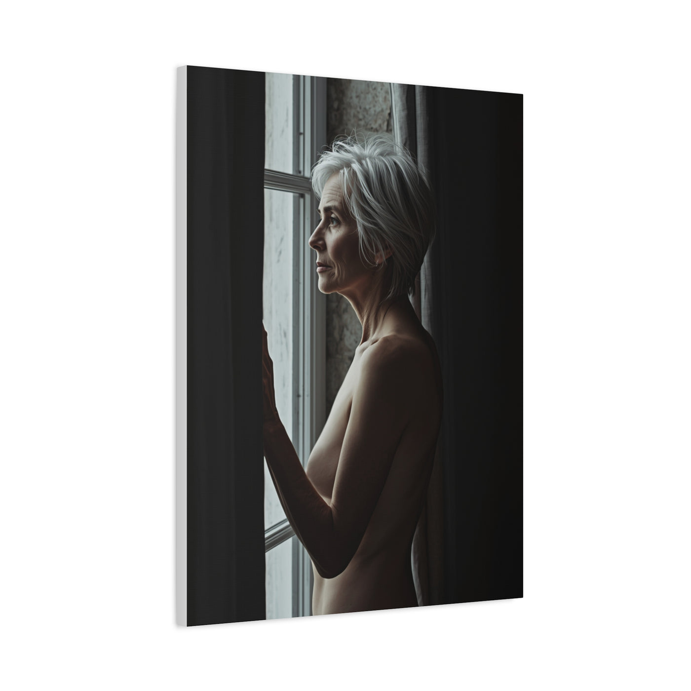 Mature Window Light Nude Study Wall Art & Canvas Print