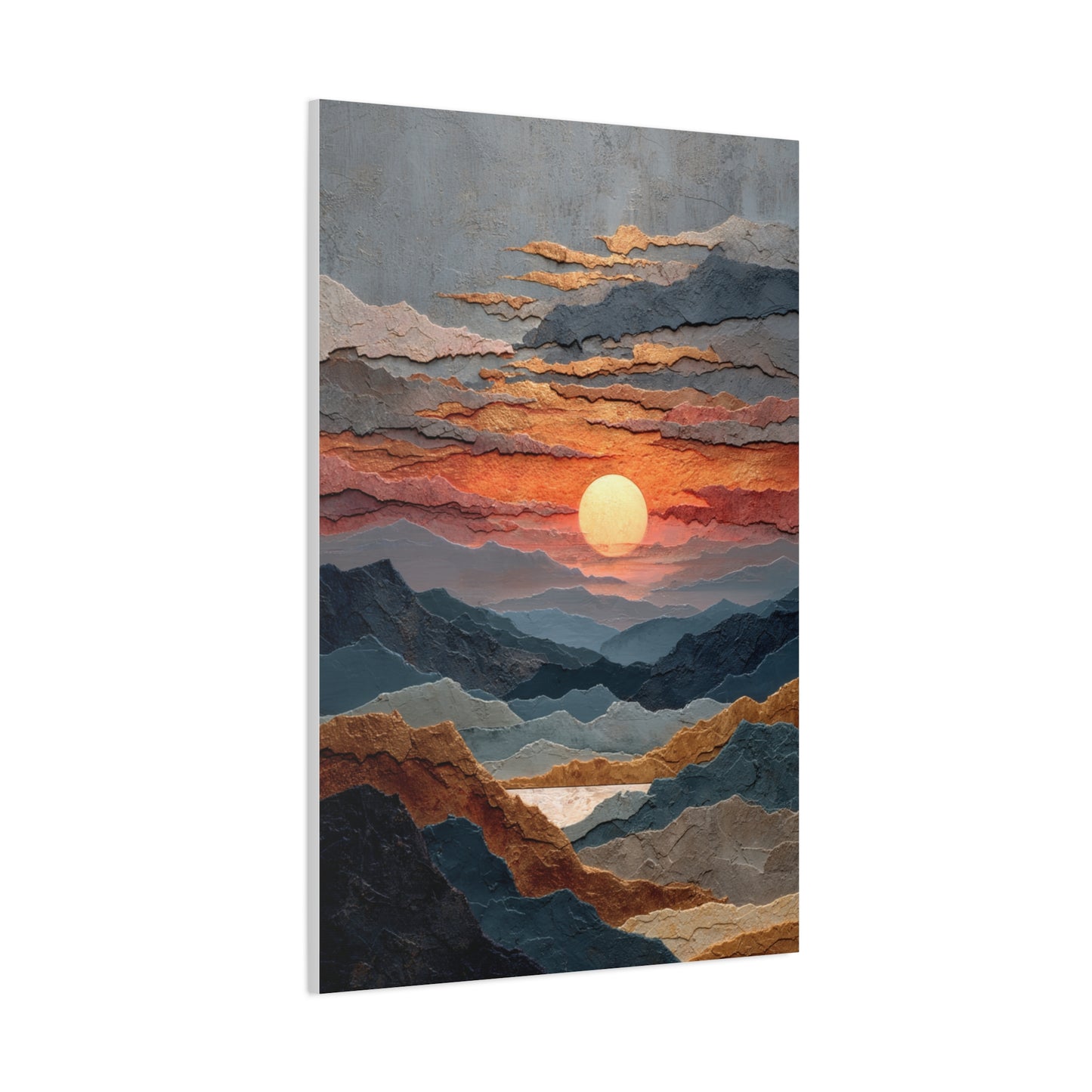 Layered Desert Sunset Abstract Landscape Wall Art & Canvas Print
