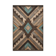 Reclaimed Wood Aztec Geometric Panel Wall Art & Canvas Print