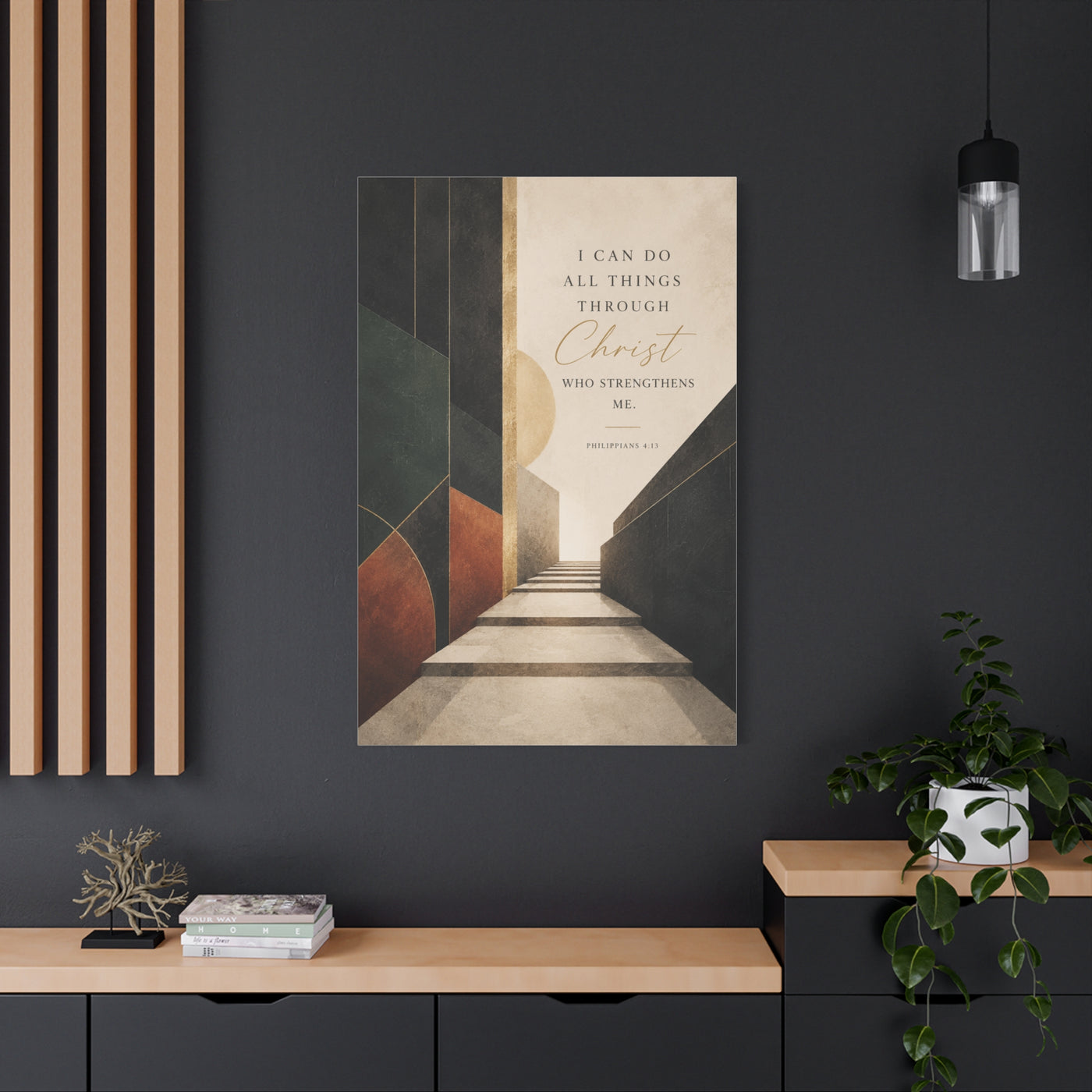 Philippians 4:13 Modern Perspective Scripture Wall Art & Canvas Print